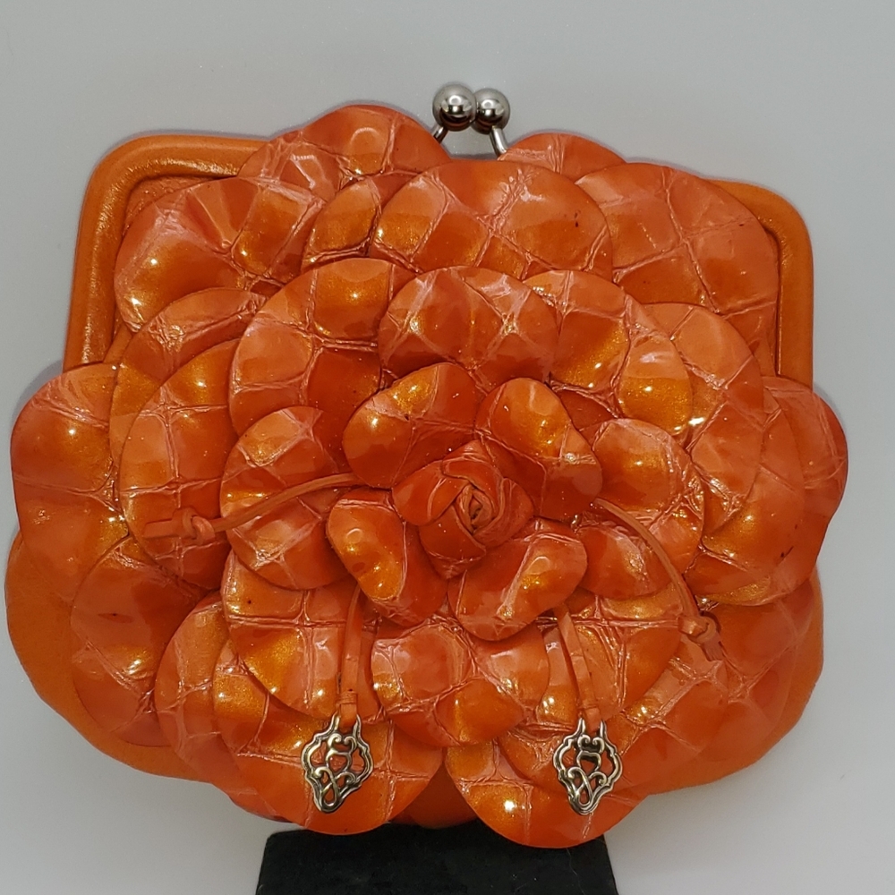 BRIGHTON Orange Roselie SHN coin purse crossbody E405AB